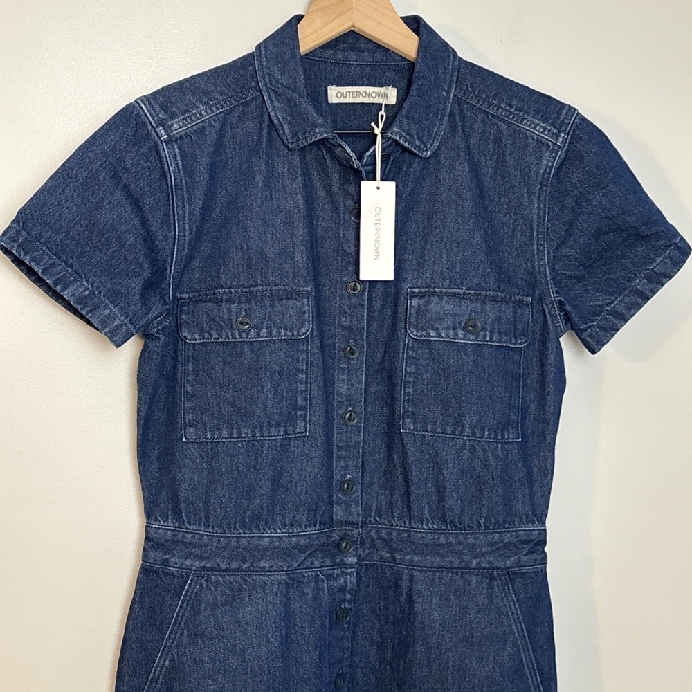 Outerknown Women's Small S.E.A. Sea Suit Jumpsuit Coveralls Denim $188 NEW - Picture 3 of 11